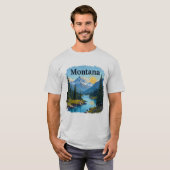 T-shirt van de Big Sky Mountains in Montana (Voorkant volledig)