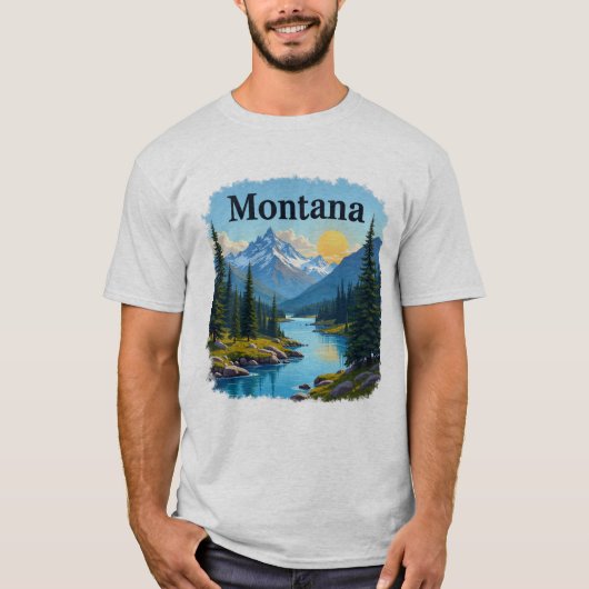 T-shirt van de Big Sky Mountains in Montana (Voorkant)