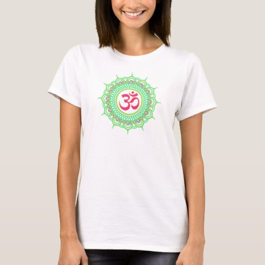 T-shirt van de groene om mandala (Voorkant)