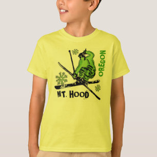 T-shirt van de groene skiejongens op de berg Hood 