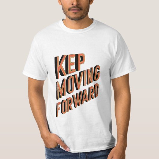 T-shirt van de mannen met vet motto "Keep Moving F (Voorkant)