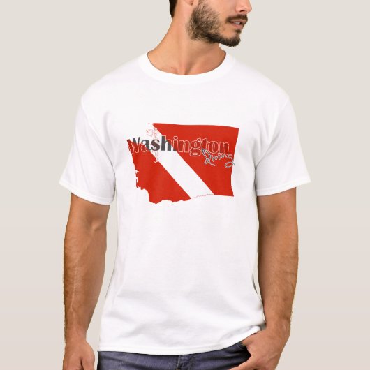 T-Shirt van de Mannen van de vlag van Washington o (Voorkant)