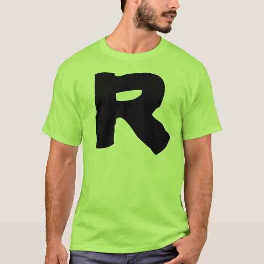 T-shirt van de partij: letter r (Voorkant)