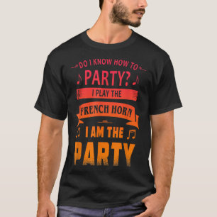 T-shirt van de partij van de Franse Horn-speler
