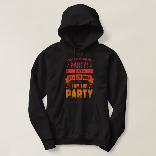 T-shirt van de partij van de Franse Horn-speler (Design voorkant)
