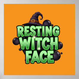 T-shirt van de Resting Witch Face Poster