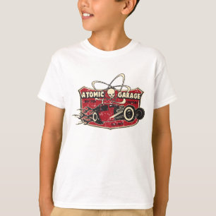 T-shirt van de retro-schedel van de jeugd, wit