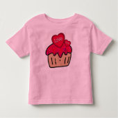 T-shirt van de valentijn van het kind met Cupcake (Voorkant)