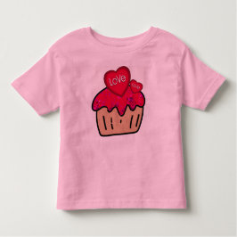 T-shirt van de valentijn van het kind met Cupcake