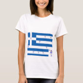 T-shirt van de vrouw/Griekse vlag (Voorkant)