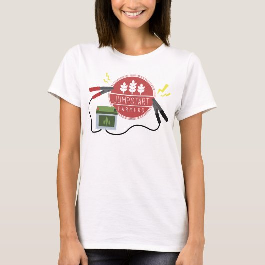 T-Shirt van de vrouwelijke Jumpstart Farmer (Voorkant)