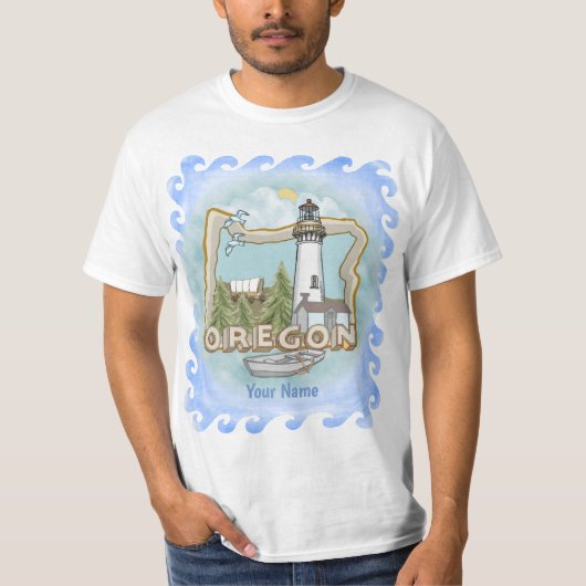 T-shirt van de vuurtoren van Oregon (Voorkant)