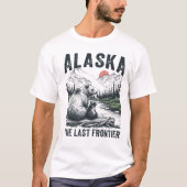 T-shirt van de Zwarte Alaska Grizzly Frontier (Voorkant)