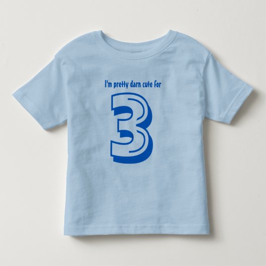 T-shirt van drie jaar oud Darn Cute V023 (Voorkant)