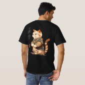 T-shirt van een kat in Japanse stijl JIW (Achterkant volledig)