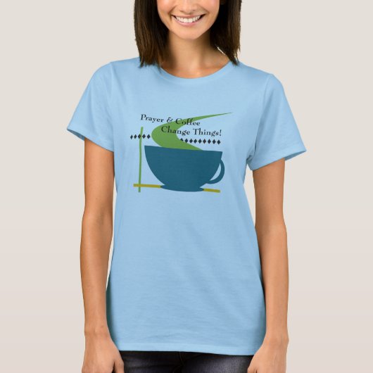 T-Shirt van gebedde vrouwen en koffie (Voorkant)