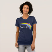 T-shirt van gepersonaliseerde regenboogsterren (Voorkant volledig)