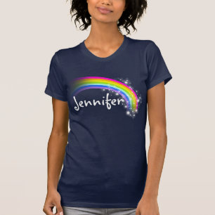 T-shirt van gepersonaliseerde regenboogsterren