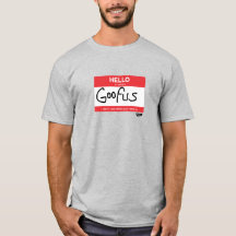 T-shirt van Goofus Name Tag-Mannen