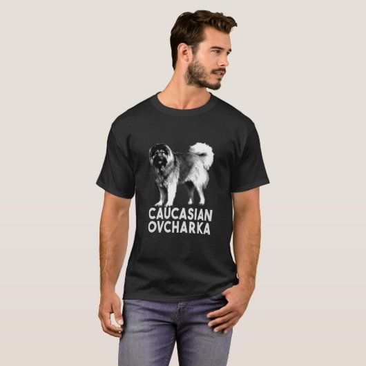 T-shirt van het Kaukasische Ovcharka (Voorkant volledig)
