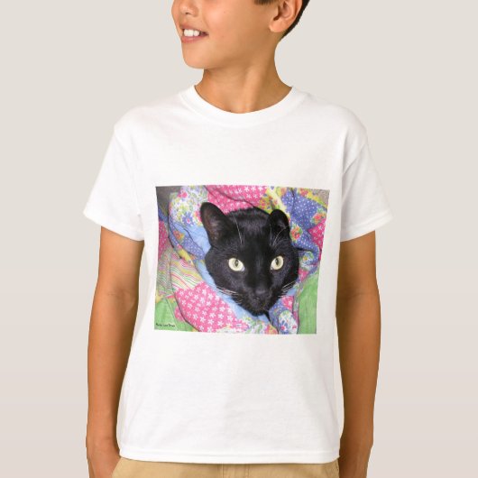 T-shirt van het kind: Funny Cat verpakt in knuppel (Voorkant)