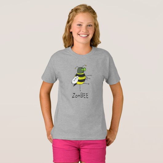 T-shirt van het Kind van Zombie Bee Girl (Voorkant volledig)