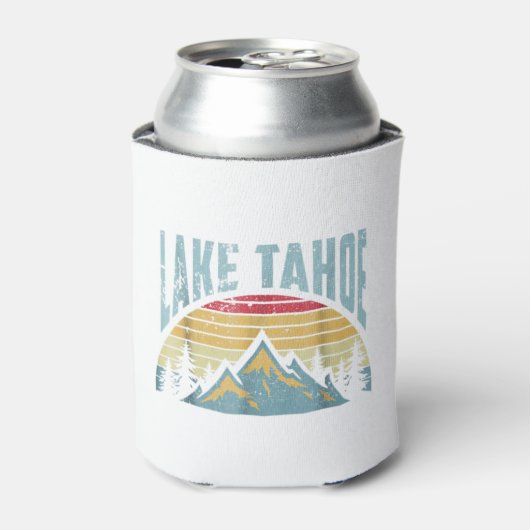 T-shirt van het meer van Tahoe - wandelende kamper Blikjeskoeler (Blikje Voorkant)