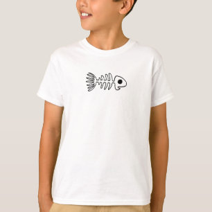 T-shirt van het visskelet van de jongen