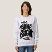 T-Shirt van hoge kwaliteit met Shine Bright-opdruk (Voorkant volledig)