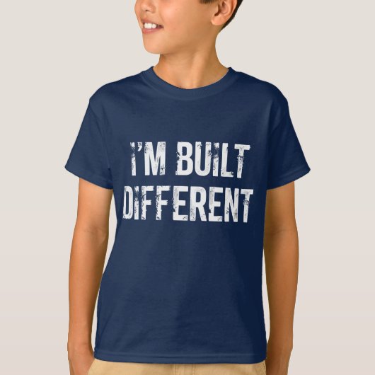 T-shirt van kind "Bouwde anders" gezegde (Voorkant)