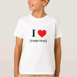 T-shirt van kind - Custom I heart (jouw tekst)