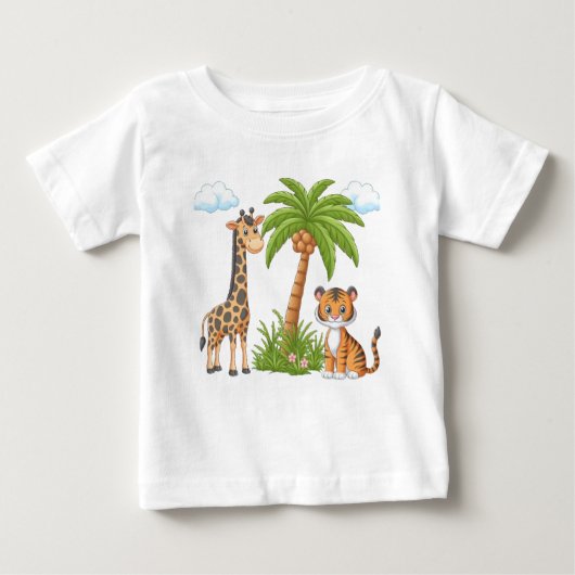 T-shirt van kinderen met Schattigee Cartoon Dieren (Voorkant)