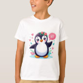 T-shirt van kinderen met Schattigee pinguïn print (Voorkant)