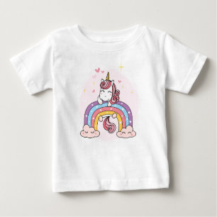T-SHIRT VAN KINDEREN : UNICORN OP EEN RAINBOW
