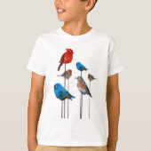 T-shirt van Kinderen van het vogelfeest (Voorkant)