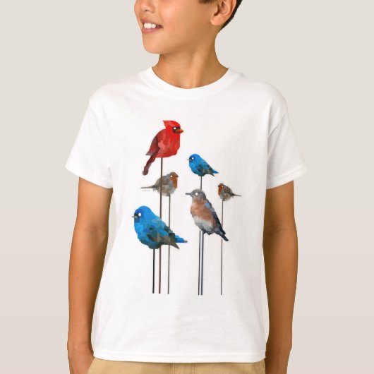 T-shirt van Kinderen van het vogelfeest (Voorkant)