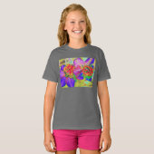 T-shirt van kleurrijke daffodil (Voorkant volledig)