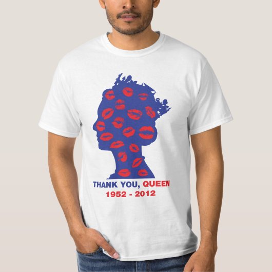 T-shirt van koningin Elizabeth Diamond Jubilee man (Voorkant)