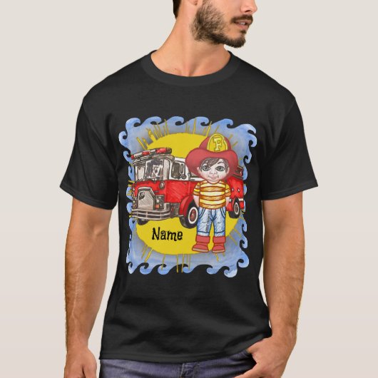 T-shirt van Little Firefighter (Voorkant)