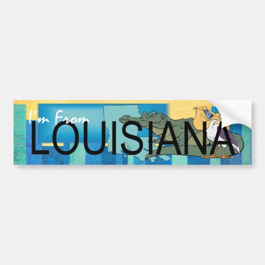 T-SHIRT van Louisiana Bumpersticker (Voorkant)