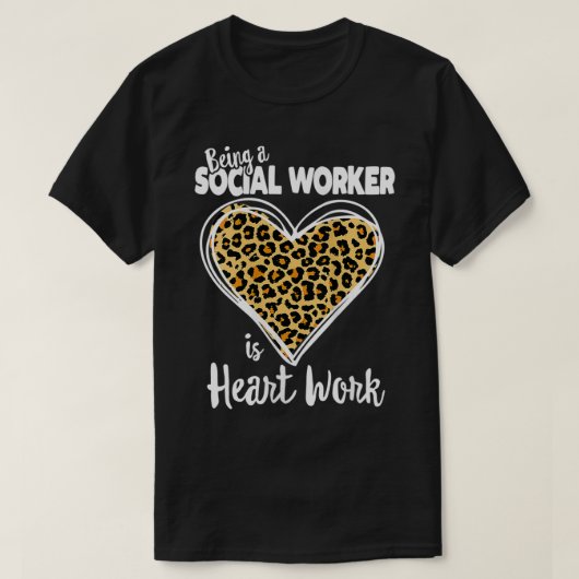 T-shirt van maatschappelijk werker Cute Leopard Gi (Design voorkant)