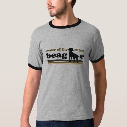 T-shirt van Mannen van Cutest Beagle (Voorkant)