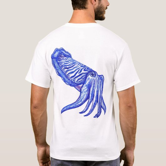 T-shirt van Mannen van Cuttlefish Artwork (Achterkant)