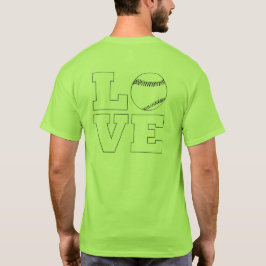 T-Shirt van Mannen van Love Baseball/Softball