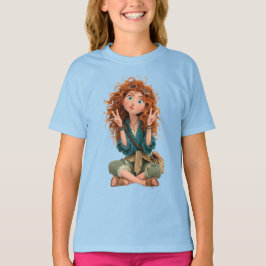 T-shirt van meisje met kleur blauw