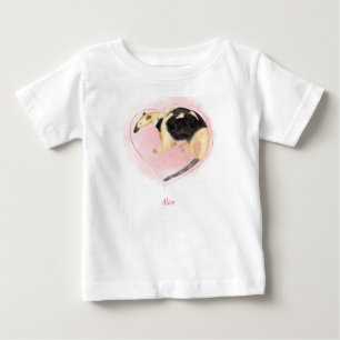 T-shirt van moeder en baby tamandua (wit)