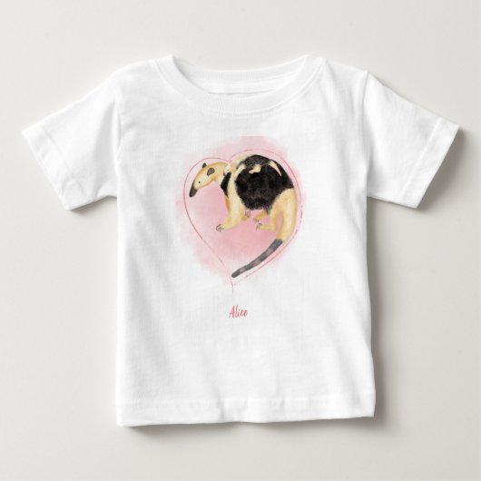 T-shirt van moeder en baby tamandua (wit) (Voorkant)