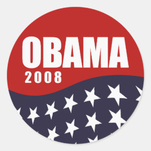 T-shirt van Obama 2008 Ronde Sticker