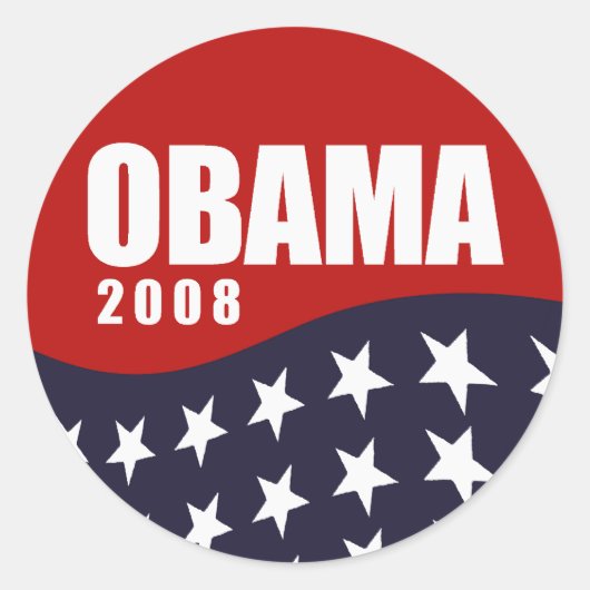 T-shirt van Obama 2008 Ronde Sticker (Voorkant)
