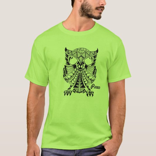 T-shirt van polynesiaans Pueo "owl" (Voorkant)